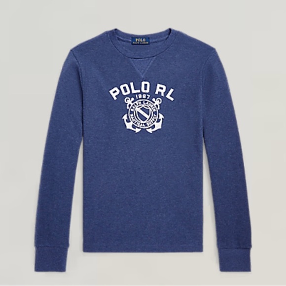 Polo Ralph Lauren Other - Polo Ralph Lauren Nautical Logo Waffle Knit Long Sleeve Tee Top SZ XL (18-20)